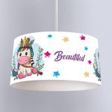 instababyrooms Beyaz Renkli Yıldız Desenli Çocuk Odası Dijital Baskılı Sarkıt Avize - 1