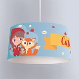 İnstababyrooms Beyaz Şapkalı Kız ve Tilki Desenli Çocuk Odası Dijital Baskılı Sarkıt Avize