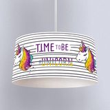 İnstababyrooms Beyaz Unicorn Desenli Çocuk Odası Dijital Baskılı Sarkıt Avize