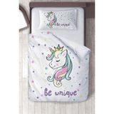 instababyrooms Pamuklu Mikro Saten New Unicorn Kız Çocuk Odası Çocuk Çarşafsız Nevresim Takımı(çarşafsız) - 160 x 220 cm - 001-Renkli