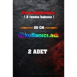 Instagram Logolu Kullanıcı Adı - 2 Adet 20 cm Folyo Kesim Sticker - Hologram - - Çok Renkli