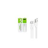Instatech Type-c Şarjlı Li-ion AA Kalem Pil 1.5V 2600mAh 2li Paket