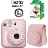 Instax Fujifilm Mini 12 Pembe Fotoğraf Makinesi ve Çantalı Seti 99 Anlık Film Formatı