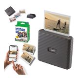 instax Link Wide Akıllı Telefon Yazıcı, Mocha Gray+20'li film (Siyah)