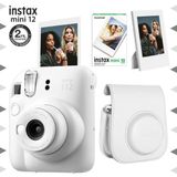 Instax Mini 12 Beyaz 10'lu Film Çerçeve Deri Kılıf ve Fotoğraf Makinesi Seti