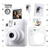 Instax Mini 12 Beyaz 10'lu Film Kıskaçlı Stand Mini Albüm Silikon Kılıf ve Fotoğraf Makinesi Seti