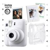 Instax Mini 12 Beyaz 10'lu Film Mini Albüm Şeffaf Kılıf ve Fotoğraf Makinesi Seti
