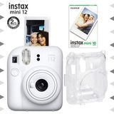 Instax Mini 12 Beyaz 10'lu Film Şeffaf Kılıf ve Fotoğraf Makinesi Seti