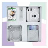 Instax Mini 12 Beyaz 10'lu Film Simli Pleksi Kılıf Mandal Kıskaçlı Resim Standı Bundle Box ve Fotoğraf Makinesi