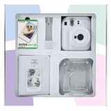 Instax Mini 12 Beyaz 10'lu Film Simli Pleksi Kılıf PVC Albüm Kıskaçlı Resim Standı Bundle Box ve Fotoğraf Makinesi