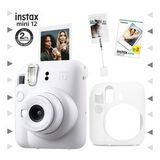 Instax Mini 12 Beyaz 20'li Film Kıskaçlı Resim Standı Silikon Kılıf ve Fotoğraf Makinesi Seti