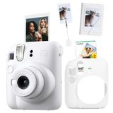 Instax Mini 12 Beyaz 20'li Film Kıskaçlı Stand Mini Albüm Silikon Kılıf ve Fotoğraf Makinesi Seti