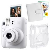 Instax Mini 12 Beyaz 20'lu Film Kare Albüm Şeffaf Kılıf ve Fotoğraf Makinesi Seti
