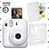 Instax Mini 12 Beyaz 20'lu Film Laporta Albüm Şeffaf Kılıf ve Fotoğraf Makinesi Seti