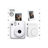 Instax Mini 12 Beyaz Çerçeve Deri Kılıf ve Fotoğraf Makinesi Seti