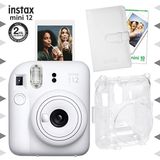 Instax Mini 12 Beyaz Fotoğraf Makinesi 10'lu Film Laporta Albüm ve Şeffaf Kılıf Seti