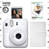 Instax Mini 12 Beyaz Fotoğraf Makinesi 10'lu Film ve Laporta Albüm Seti
