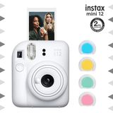 Instax Mini 12 Beyaz Fotoğraf Makinesi ve 4'lü Renkli Lens Seti