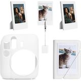 Instax Mini 12 Beyaz Slikon Kılıf Mini 28'li Albüm ve Fotoğraf Çerçeveleri Aksesuar Seti