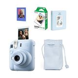 Instax Mini 12 Fotoğraf MAKINESI-10LU Film-Büzgülü KILIF-64LÜ Albüm ve Mıknatıslı Çerçeve Seti 2 - Mavi