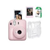 Instax Mini 12 Fotoğraf Makinesi-10'lu Film-Şeffaf Pleksi Kılıf ve Fotoğraf Çerçevesi Seti 2 Pembe