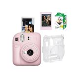 Instax Mini 12 Fotoğraf Makinesi-20li Film-Şeffaf Pleksi Kılıf ve Fotoğraf Çerçevesi Seti 1 Pembe