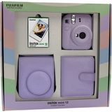 Instax Mini 12 Fotoğraf Makinesi Askı Pil Çanta 10’lu Film Albüm Bundle Box - Lila
