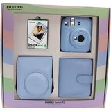 Instax Mini 12 Fotoğraf Makinesi Askı Pil Çanta 10’lu Film Albüm Bundle Box - Mavi