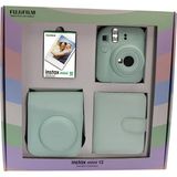 Instax Mini 12 Fotoğraf Makinesi Askı Pil Çanta 10’lu Film Albüm Bundle Box - Yeşil