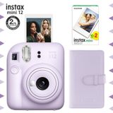 Instax Mini 12 Fotoğraf Makinesi Lila + 20'li Film ve Laporta Albüm