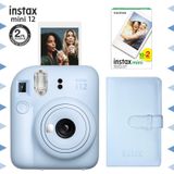 Instax Mini 12 Fotoğraf Makinesi Mavi + 20'li Film ve Laporta Albüm