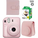 Instax Mini 12 Fotoğraf Makinesi ve 20'li Film Albümlü Çantalı Hediye Seti 88 - Pembe