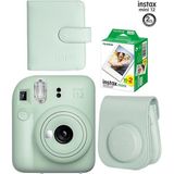 Instax Mini 12 Fotoğraf Makinesi ve 20'li Film Albümlü Çantalı Hediye Seti 88 - Yeşil