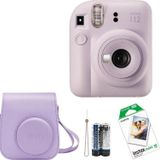 Instax Mini 12 Fotoğraf Makinesi+Askı+pil+Çanta+10’lu film (lila)