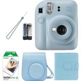 Instax Mini 12 Fotoğraf Makinesi+Askı+pil+Çanta+10’lu film+Albüm (mavi)
