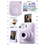 Instax Mini 12 Lila 10'lu Film Çerçeve Deri Kılıf ve Fotoğraf Makinesi Seti