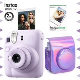 Instax Mini 12 Lila 10'lu Film Parlak Kılıf ve Fotoğraf Makinesi Seti