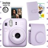 Instax Mini 12 Lila 20'li Film Laporta Albüm Deri Kılıf ve Fotoğraf Makinesi Seti