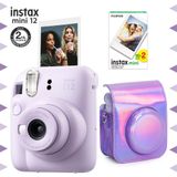 Instax Mini 12 Lila 20'li Film Parlak Kılıf ve Fotoğraf Makinesi Seti