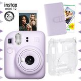 Instax Mini 12 Lila 20'lu Film Laporta Albüm Şeffaf Kılıf ve Fotoğraf Makinesi Seti