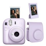 Instax Mini 12 Lila Çerçeve Deri Kılıf ve Fotoğraf Makinesi Seti