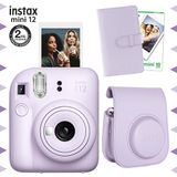 Instax Mini 12 Lila Fotoğraf Makinesi 10'lu Film Laporta Albüm ve Deri Kılıf Seti