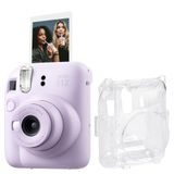 Instax Mini 12 Lila Şeffaf Kılıf ve Fotoğraf Makinesi Seti