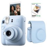 Instax Mini 12 Mavi 10'lu Film Deri Çantalı ve Fotoğraf Makinesi Seti