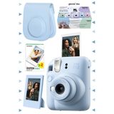 Instax Mini 12 Mavi 20'li Film Çerçeve Deri Kılıf ve Fotoğraf Makinesi Seti