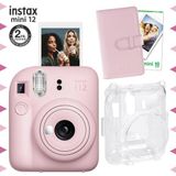 Instax Mini 12 Pembe 10'lu Film Laporta Albüm Şeffaf Kılıf ve Fotoğraf Makinesi Seti