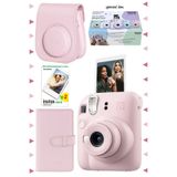 Instax Mini 12 Pembe 20'li Film Laporta Albüm Deri Kılıf ve Fotoğraf Makinesi Seti