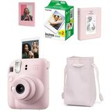 Instax Mini 12 Pembe Fotoğraf Makinesi - 20li Film, Büzgülü Kılıf ve 64lü Albüm Seti