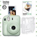 Instax Mini 12 Yeşil 10'lu Film Şeffaf Kılıf ve Fotoğraf Makinesi Seti