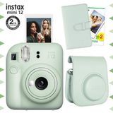 Instax Mini 12 Yeşil 20'li Film Laporta Albüm Deri Kılıf ve Fotoğraf Makinesi Seti